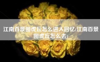 江南百景图虎丘怎么进入回忆(江南百景图虎丘怎么去)