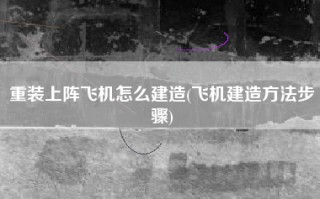重装上阵飞机怎么建造(飞机建造方法步骤)