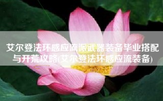 艾尔登法环感应流派武器装备毕业搭配与开荒攻略(艾尔登法环感应流装备)