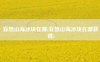 妄想山海冰块在哪(妄想山海冰块在哪获得)