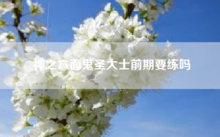 神之六面鬼圣大士前期要练吗