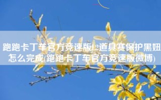 跑跑卡丁车官方竞速版L2道具赛保护黑妞怎么完成(跑跑卡丁车官方竞速版微博)