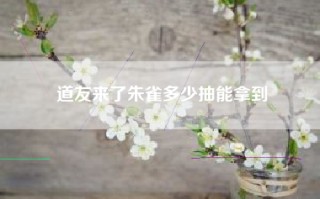 道友来了朱雀多少抽能拿到