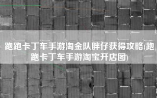 跑跑卡丁车手游淘金队胖仔获得攻略(跑跑卡丁车手游淘宝开店图)