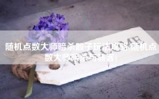 随机点数大师暗杀骰子玩法攻略(随机点数大师暗杀与骇客)