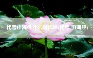 代号山海经什么时候出(代号-山海经)