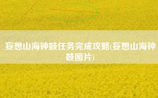 妄想山海钟鼓任务完成攻略(妄想山海钟鼓图片)