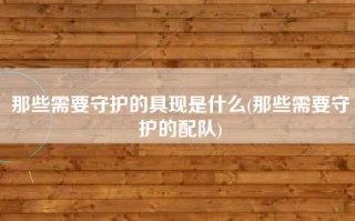 那些需要守护的具现是什么(那些需要守护的配队)