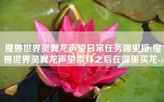 魔兽世界灵翼龙声望日常任务哪里接(魔兽世界灵翼龙声望崇拜之后在哪里买龙-)