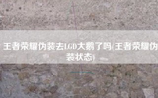 王者荣耀伪装去LGD大鹅了吗(王者荣耀伪装状态)
