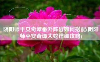 阴阳师平安奇谭番外阵容如何搭配(阴阳师平安奇谭大蛇详细攻略)