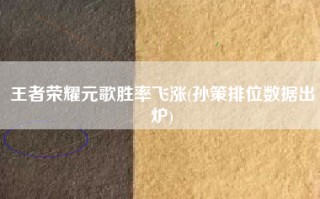 王者荣耀元歌胜率飞涨(孙策排位数据出炉)