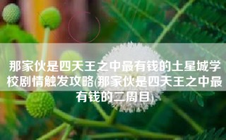 那家伙是四天王之中最有钱的土星城学校剧情触发攻略(那家伙是四天王之中最有钱的二周目)