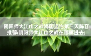 阴阳师大江山之战海国退治第三天阵容推荐(阴阳师大江山之战在哪里进去)