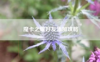 魔卡之耀好友添加攻略