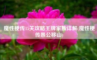 魔性梗传15关攻略王牌家族详解(魔性梗传愚公移山)