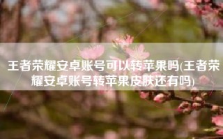 王者荣耀安卓账号可以转苹果吗(王者荣耀安卓账号转苹果皮肤还有吗)