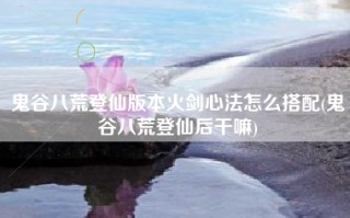 鬼谷八荒登仙版本火剑心法怎么搭配(鬼谷八荒登仙后干嘛)