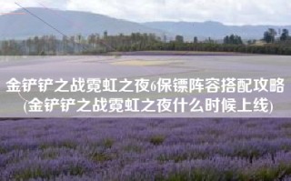金铲铲之战霓虹之夜6保镖阵容搭配攻略 (金铲铲之战霓虹之夜什么时候上线)