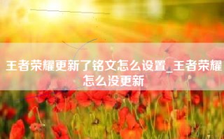 王者荣耀更新了铭文怎么设置_王者荣耀怎么没更新