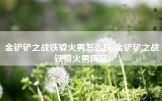 金铲铲之战铁骑火男怎么玩(金铲铲之战铁骑火男阵容)