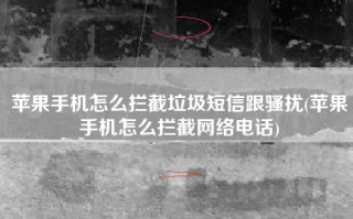 苹果手机怎么拦截垃圾短信跟骚扰(苹果手机怎么拦截网络电话)