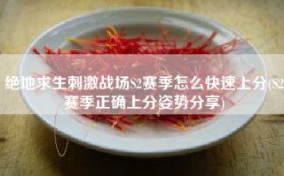 绝地求生刺激战场S2赛季怎么快速上分(S2赛季正确上分姿势分享)