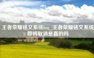 王者荣耀铭文系统bug_王者荣耀铭文系统即将取消是真的吗