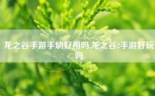 龙之谷手游手炳好用吗,龙之谷2手游好玩吗