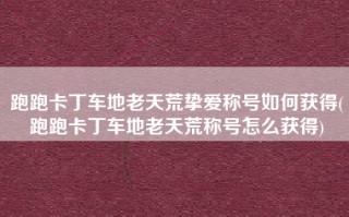 跑跑卡丁车地老天荒挚爱称号如何获得(跑跑卡丁车地老天荒称号怎么获得)