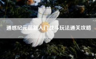 通感纪元萌新入门战斗玩法通关攻略