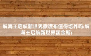 航海王启航新世界撒谎布值得培养吗(航海王启航新世界霍金斯)
