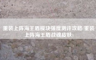 重装上阵海王盾模块强度测评攻略(重装上阵海王盾战魂皮肤)