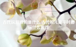 古代玩游戏的是什么,古代的儿童平时都玩什么游戏