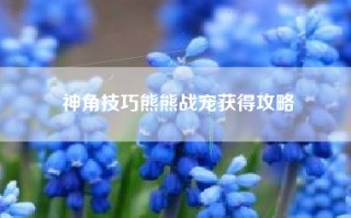 神角技巧熊熊战宠获得攻略