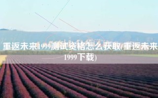 重返未来1999测试资格怎么获取(重返未来1999下载)