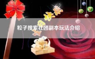 粒子搜索社团副本玩法介绍