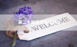 第二十圈新手玩法教学