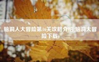 脑洞人大冒险第16关攻略介绍(脑洞大冒险下载)
