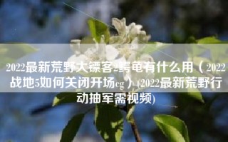 2022最新荒野大镖客2鳄龟有什么用（2022战地5如何关闭开场cg）(2022最新荒野行动抽军需视频)