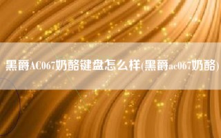 黑爵AC067奶酪键盘怎么样(黑爵ac067奶酪)