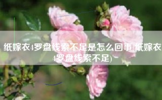 纸嫁衣4罗盘线索不足是怎么回事(纸嫁衣4罗盘线索不足)
