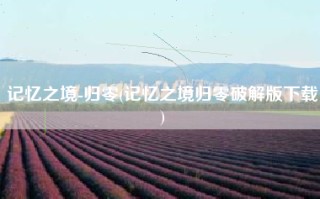记忆之境-归零(记忆之境归零破解版下载)