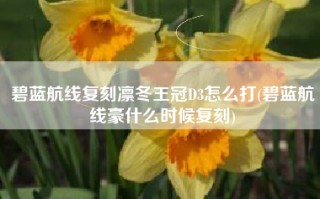 碧蓝航线复刻凛冬王冠D3怎么打(碧蓝航线豪什么时候复刻)