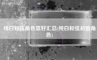 纯白和弦角色喜好汇总(纯白和弦初始角色)