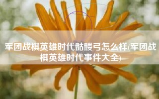 军团战棋英雄时代骷髅弓怎么样(军团战棋英雄时代事件大全)