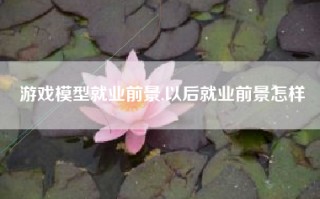 游戏模型就业前景,以后就业前景怎样