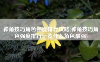 神角技巧角色强度排行攻略(神角技巧角色强度排行一览什么角色最强)