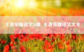 王者荣耀铭文36暴_王者荣耀铭文大全