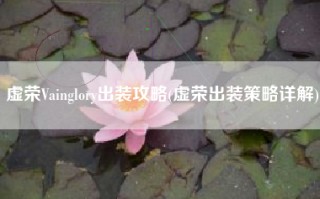 虚荣Vainglory出装攻略(虚荣出装策略详解)